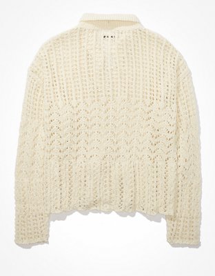 Женские свитеры American Eagle AE Crochet Polo Sweater — фото 4