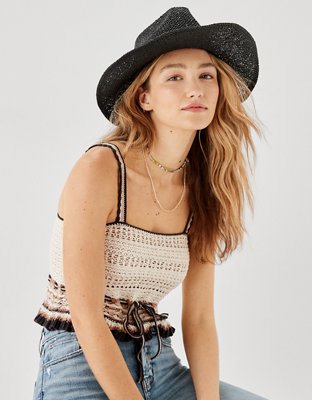 AE Tie-Front Crochet Tank Top