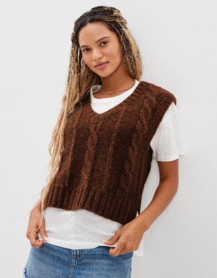 AE Cable Knit Sweater Vest