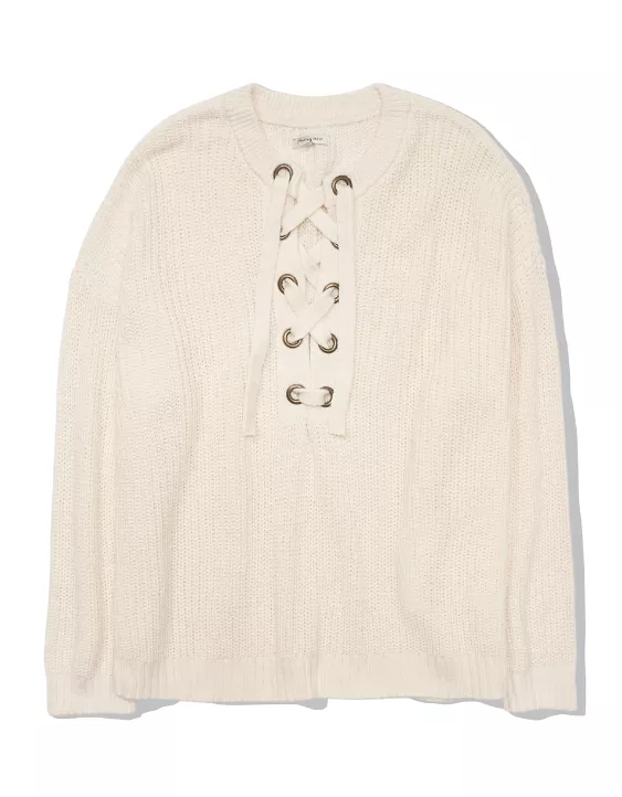 AE Oversized Lace Up Sweater