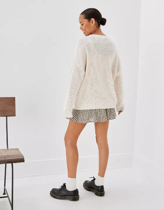 AE Oversized Lace Up Sweater