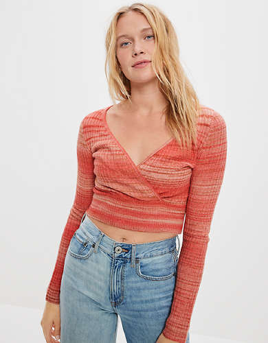 American Eagle AE Wrap Front Sweater