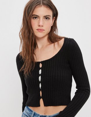 American Eagle AE Button-Front Cardigan