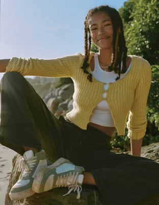 AE Button-Front Cardigan