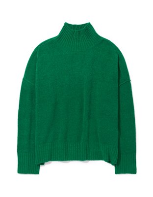 AE Long-Sleeve Mock Neck Sweater