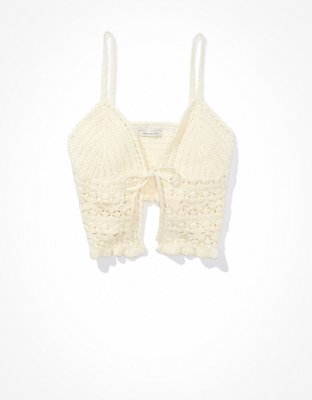 Женские топы American Eagle AE Crochet Tie-Front Cami — фото 3