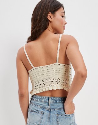 Женские топы American Eagle AE Crochet Tie-Front Cami — фото 2