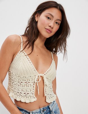 AE Crochet Tie-Front Cami