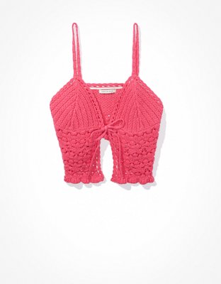 AE Crochet Tie-Front Cami