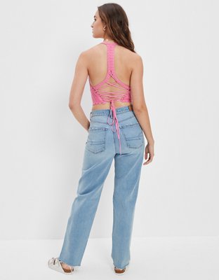 AE x The Summer I Turned Pretty Cropped Lace-Up Corset Top