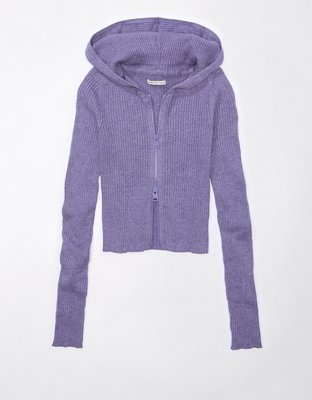 AE Cropped Zip-Up Sweater