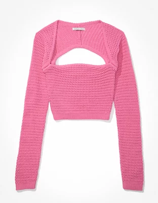 AE LongSleeve Square Neck Knit Sweater