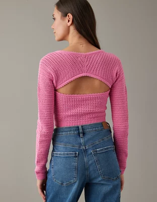 AE LongSleeve Square Neck Knit Sweater