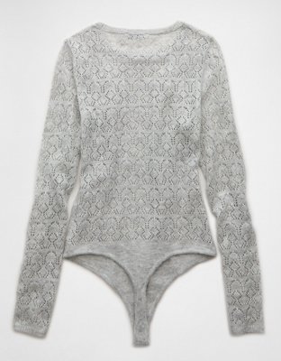 AE Wispy-Knit Long-Sleeve Bodysuit