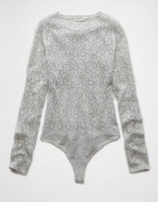 AE Wispy-Knit Long-Sleeve Bodysuit