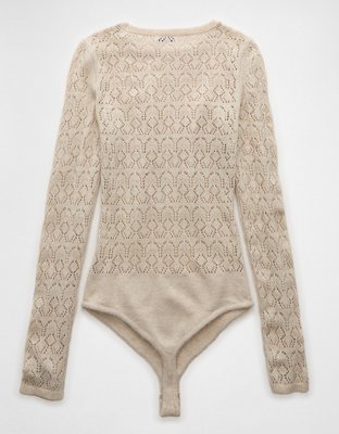 AE Wispy-Knit Long-Sleeve Bodysuit