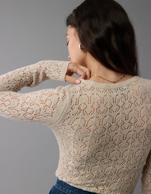 AE Wispy-Knit Long-Sleeve Bodysuit