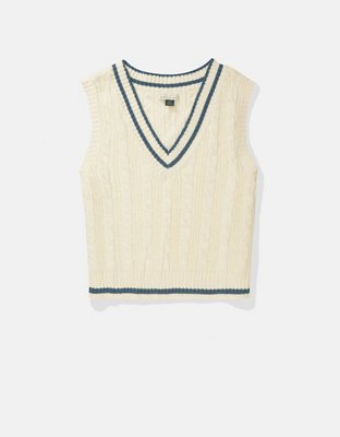 Женские жилеты American Eagle AE V-Neck Cable Vest — фото 3