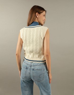 Женские жилеты American Eagle AE V-Neck Cable Vest — фото 2