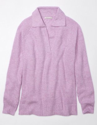 Aerie Cowl Neck Just Add Leggings Sweater Purple Small - $20