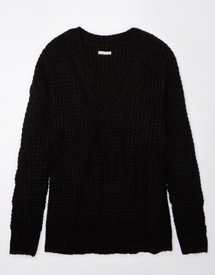 AE Whoa So Cozy Waffle V-Neck Sweater