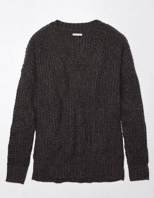 V Neck Waffle Knit Sweater – Auntie La La's Boutique