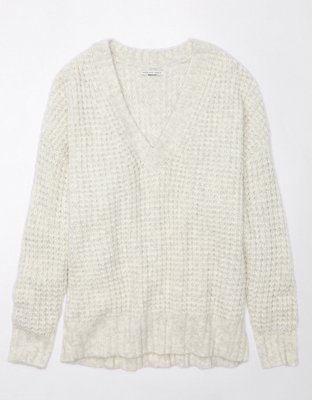 Waffle Sweater White