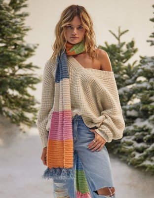 American eagle waffle knit sweater sale