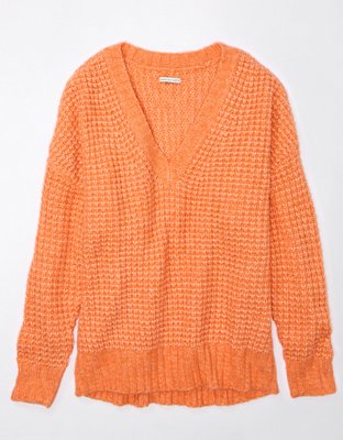 AE Whoa So Cozy Waffle V-Neck Sweater