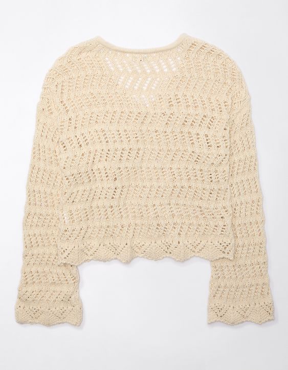 AE Crochet V-Neck Sweater