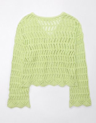 AE Crochet V-Neck Sweater