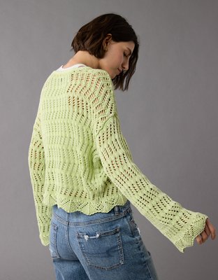 AE Crochet V-Neck Sweater