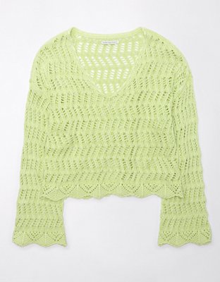 AE Crochet V-Neck Sweater