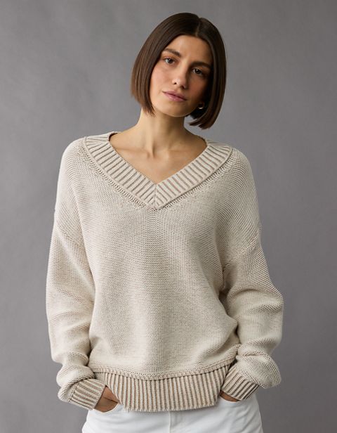 Женские свитеры American Eagle AE Long Weekend V-Neck Sweater