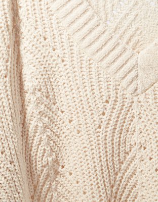 AE Chenille Pointelle V-Neck Sweater