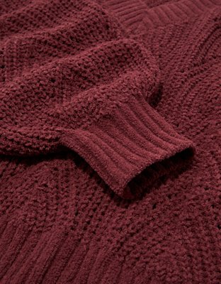 AE Chenille Pointelle V-Neck Sweater