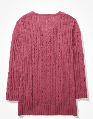 AE Cable Knit V-Neck Sweater