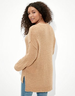 Женские свитеры American Eagle AE Oversized Textured V-Neck Sweater — фото 2