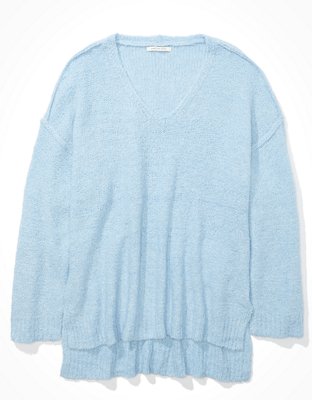 AE Oversized Textured V-Neck Sweater