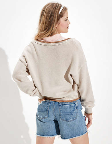 AE V-Neck Argyle Sweater