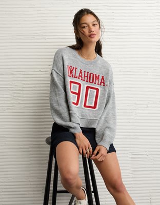 AE Oklahoma Sooners Cropped Sweater