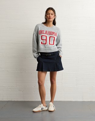 AE Oklahoma Sooners Cropped Sweater