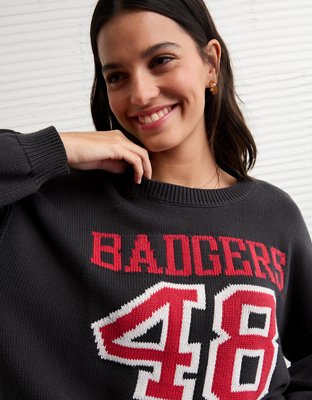 AE Wisconsin Badgers Cropped Sweater
