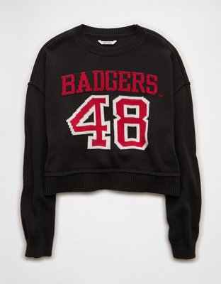 AE Wisconsin Badgers Cropped Sweater