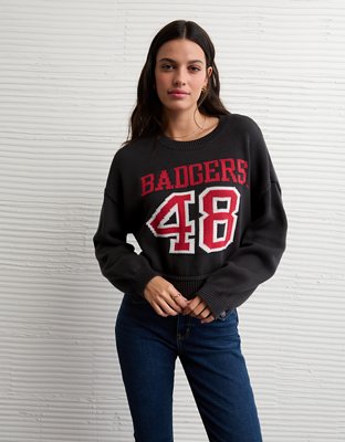 AE Wisconsin Badgers Cropped Sweater