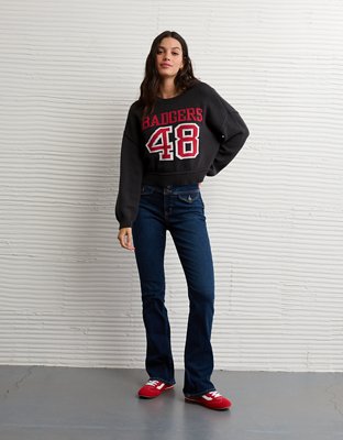 AE Wisconsin Badgers Cropped Sweater