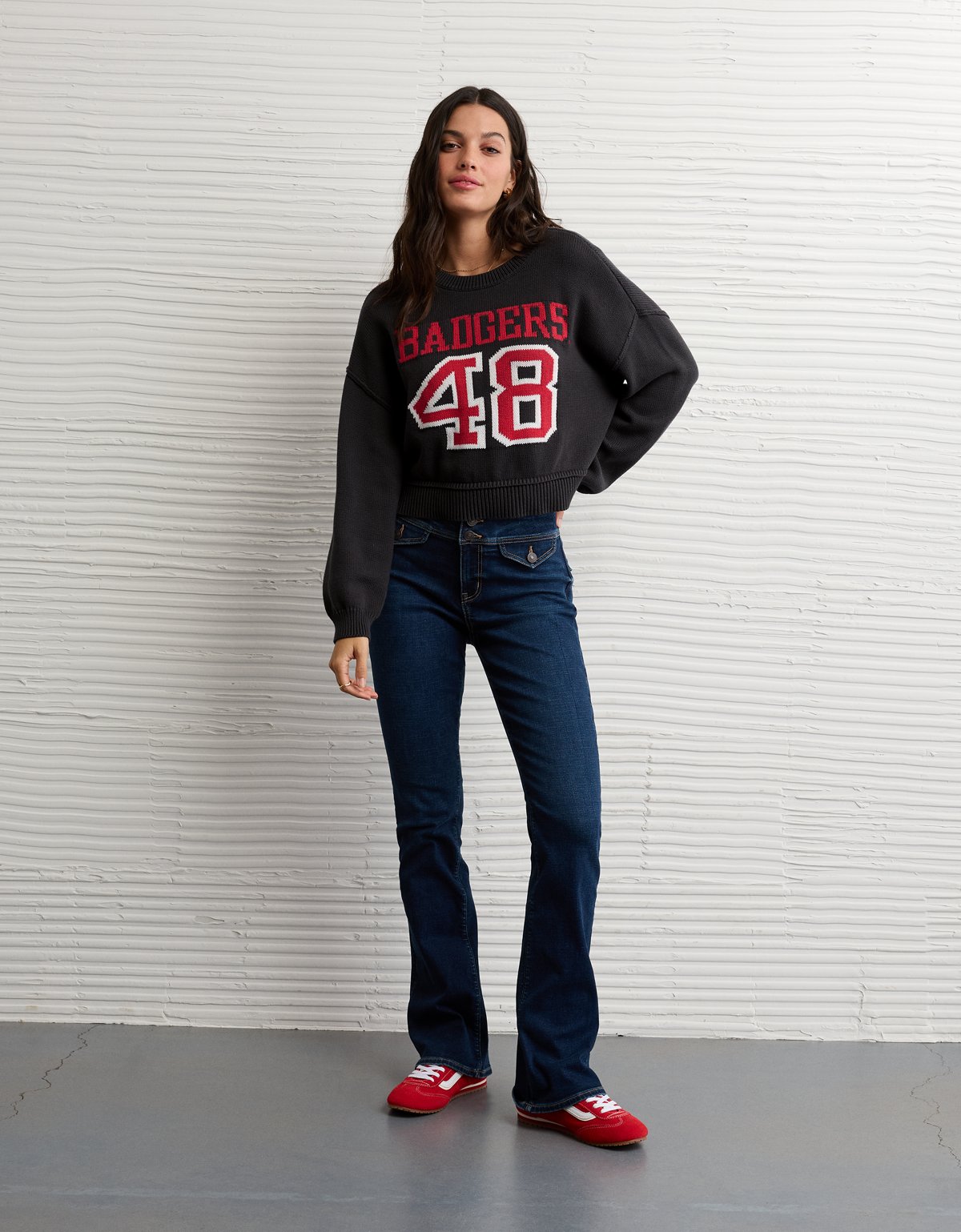 AE Wisconsin Badgers Cropped Sweater - image 5