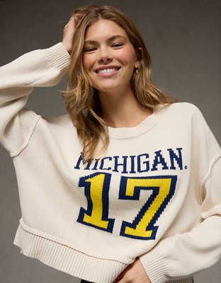 AE Michigan Wolverines Cropped Sweater