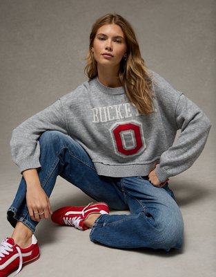 AE Ohio State Buckeyes Cropped Sweater | American Eagle