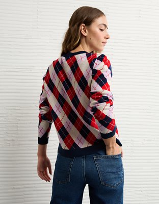AE x The Summer I Turned Pretty Crew Neck Argyle Cardigan